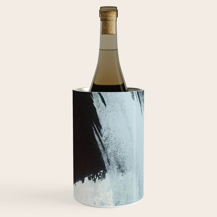 Like A Gentle Hurricane [2]: a minimal, abstract piece in blues and white by Alyssa Hamilton Art Wine Chiller Gallery Image 3