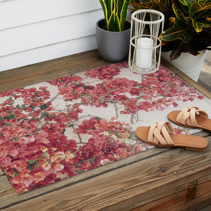 Mediterranean Bougainvillea Flower Outdoor Rug Gallery Image 2