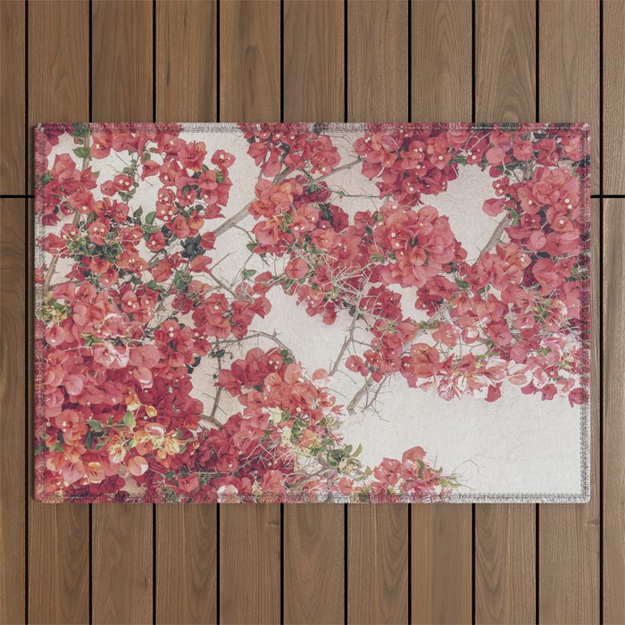 Mediterranean Bougainvillea Flower Outdoor Rug Gallery Image 1