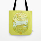 wild horses by the sea // retro surf art by surfy birdy Tote Bag Gallery Image 1