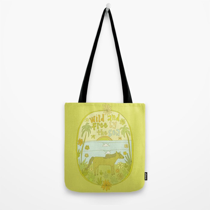 wild horses by the sea // retro surf art by surfy birdy Tote Bag Gallery Image 2