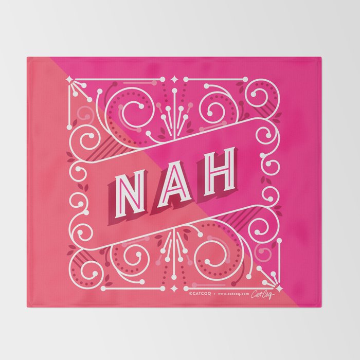 Nah â Hot Pink Throw Blanket Gallery Image 2