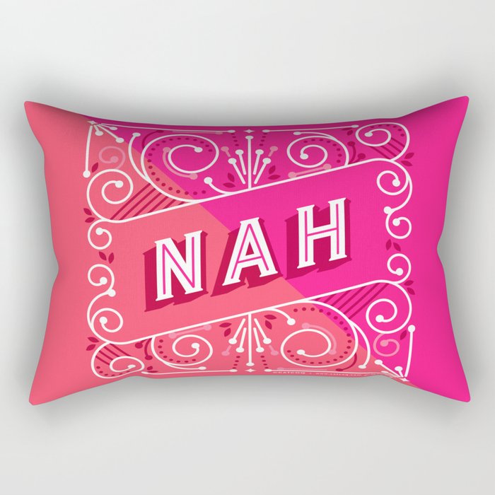 Nah â Hot Pink Rectangular Pillow Gallery Image 1