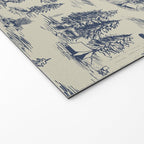 Alien Abduction Toile De Jouy Pattern in Blue Welcome Mat Gallery Image 2