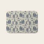 Alien Abduction Toile De Jouy Pattern in Blue Bath Mat Gallery Image 1