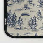 Alien Abduction Toile De Jouy Pattern in Blue Laptop Sleeve Gallery Image 3