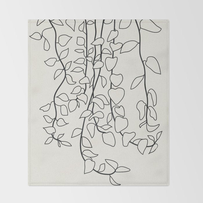 Minimalist Vines II Throw Blanket Gallery Image 2
