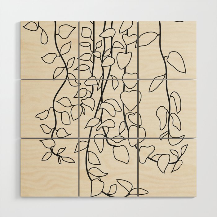 Minimalist Vines II Wood Wall Art Gallery Image 1
