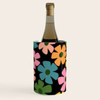 Retro Flower - Big Daisy Black background Wine Chiller Gallery Image 1