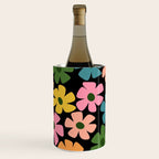 Retro Flower - Big Daisy Black background Wine Chiller Gallery Image 2
