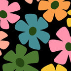 Retro Flower - Big Daisy Black background Coffee Mug Gallery Image 2