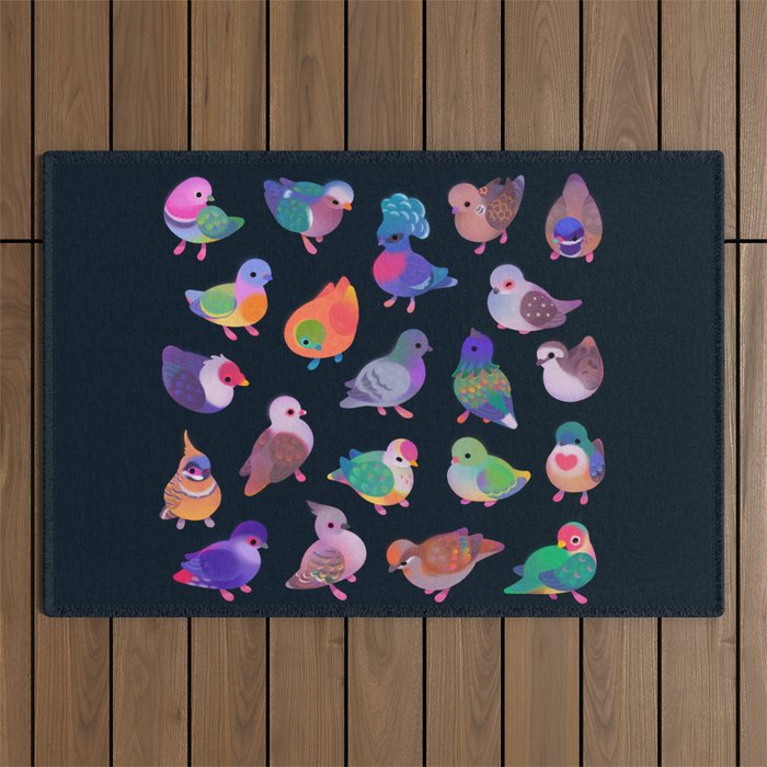 Wild pigeon - name Outdoor Rug Gallery Image 1
