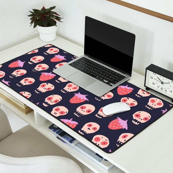 Skulls and strawberries Desk Mat Gallery Image 2