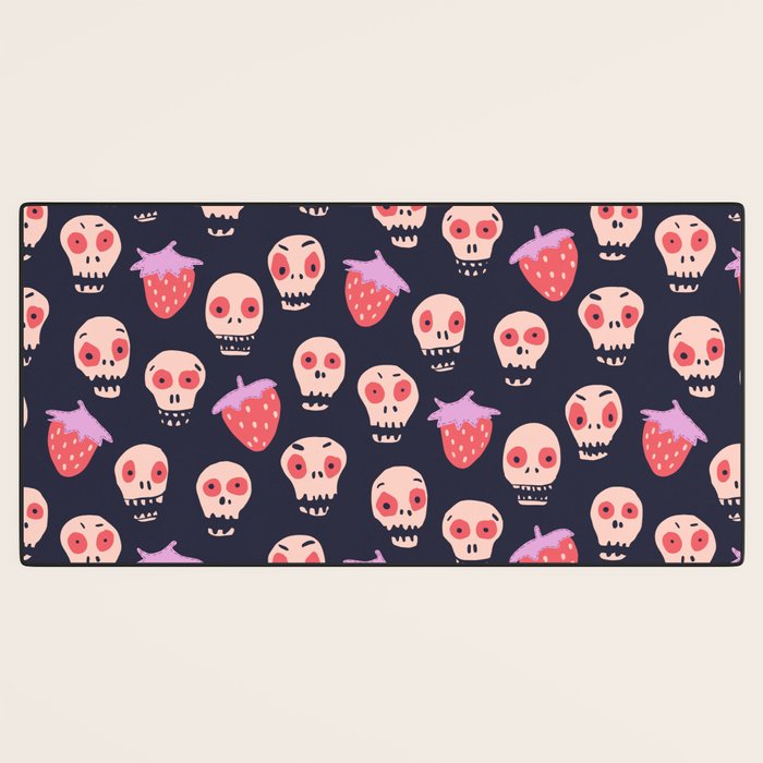 Skulls and strawberries Desk Mat Gallery Image 3