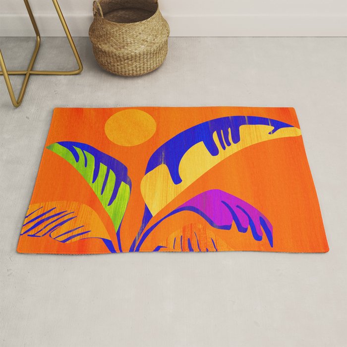 Summer Heat Abstract Botanical Series Rug Gallery Image 1
