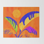 Summer Heat Abstract Botanical Series Throw Blanket Gallery Image 2