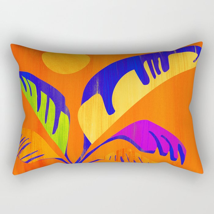 Summer Heat Abstract Botanical Series Rectangular Pillow Gallery Image 2