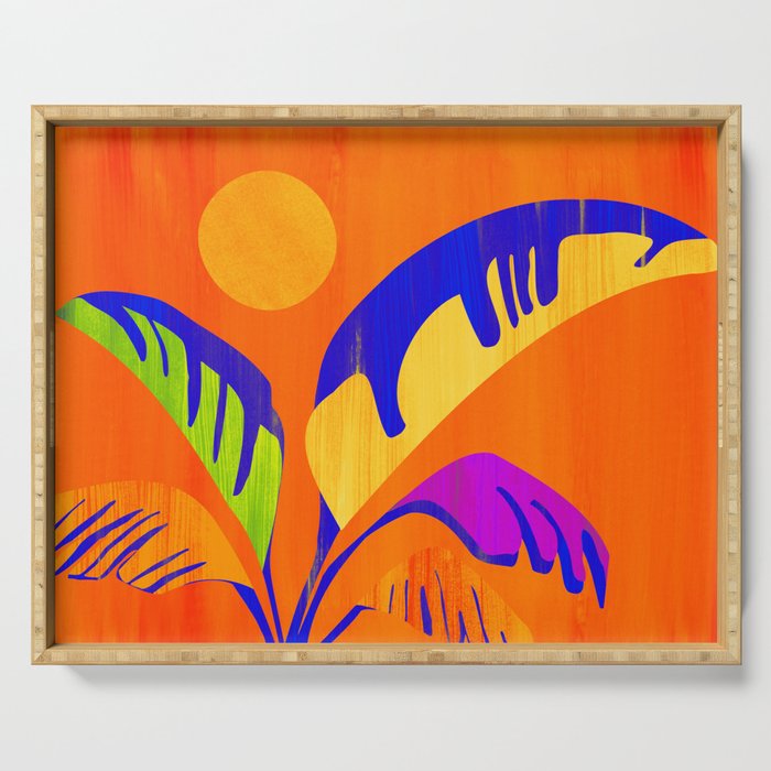 Summer Heat Abstract Botanical Series Serving Tray Gallery Image 1