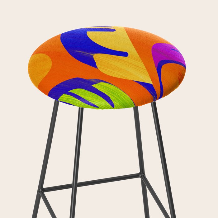 Summer Heat Abstract Botanical Series Stool Gallery Image 2