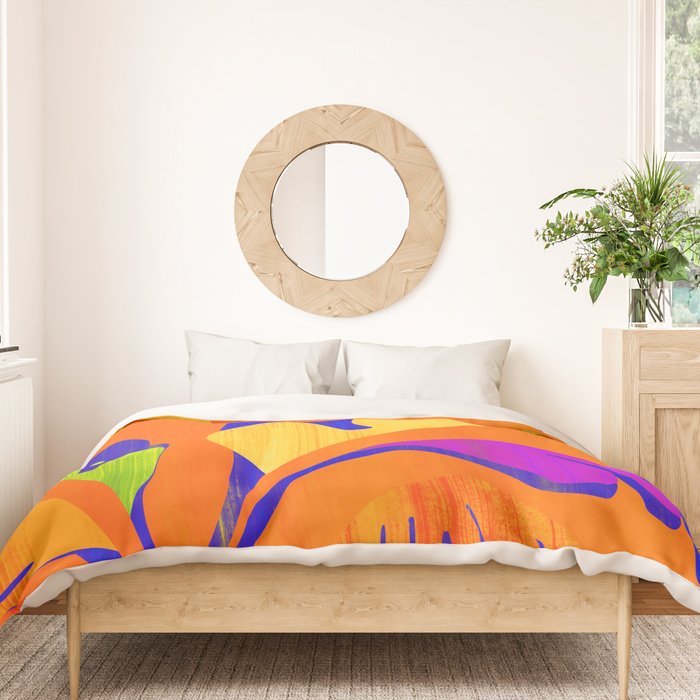 Summer Heat Abstract Botanical Series Duvet Cover Gallery Image 3