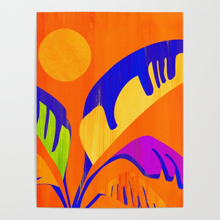 Summer Heat Abstract Botanical Series Poster Gallery Image 1