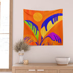 Summer Heat Abstract Botanical Series Wall Tapestry Gallery Image 2