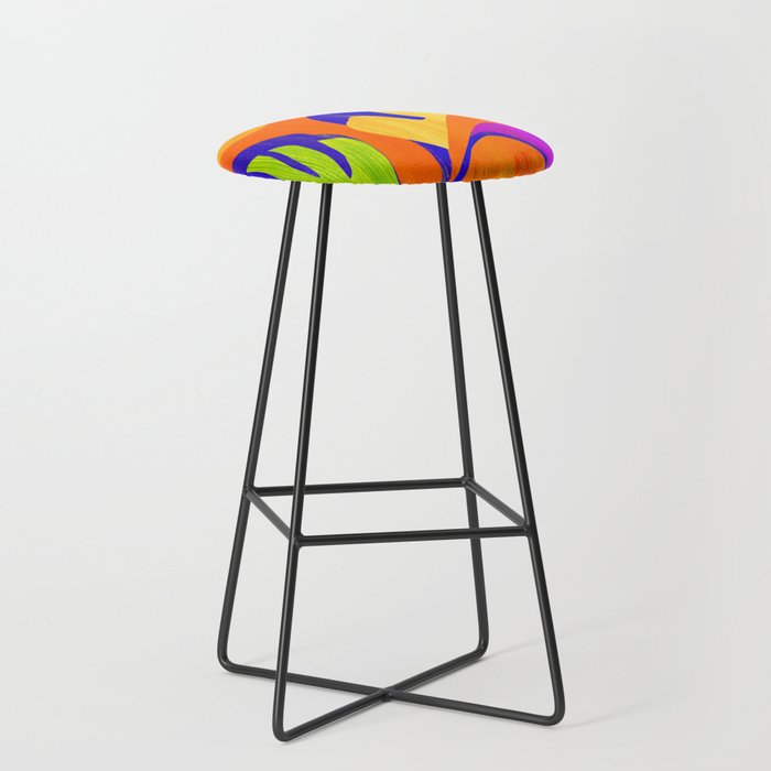 Summer Heat Abstract Botanical Series Stool Gallery Image 1
