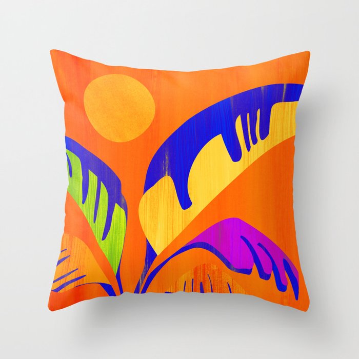 Summer Heat Abstract Botanical Series Throw Pillow Gallery Image 6