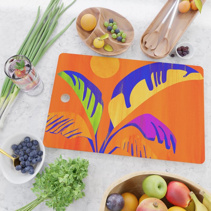 Summer Heat Abstract Botanical Series Cutting Board Gallery Image 2