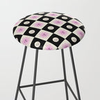 Sun & Moon Checkered Pattern Black & Cream Stool Gallery Image 2