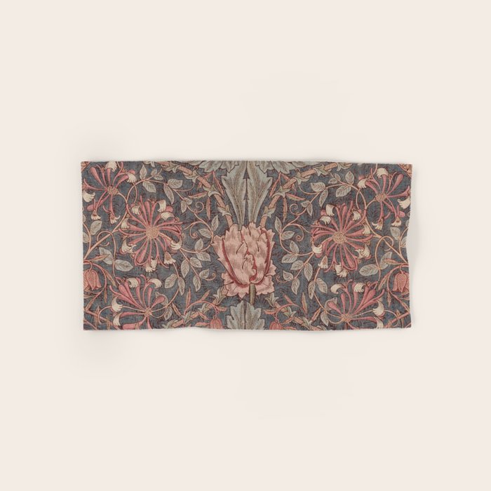 Honeysuckle Pink by William Morris Antique Vintage Victorian Jugendstil Art Nouveau Retro Pattern Bath Towel Gallery Image 1