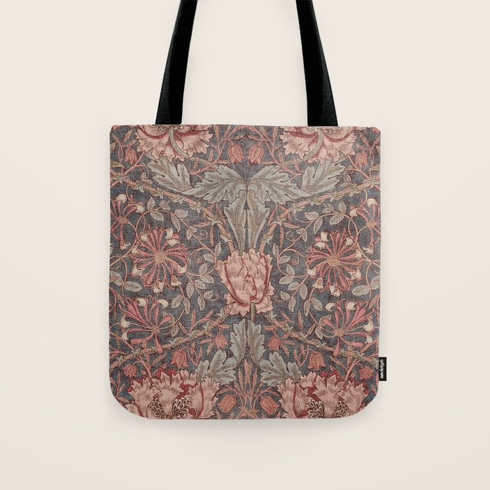 Honeysuckle Pink by William Morris Antique Vintage Victorian Jugendstil Art Nouveau Retro Pattern Tote Bag Gallery Image 1