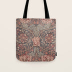 Honeysuckle Pink by William Morris Antique Vintage Victorian Jugendstil Art Nouveau Retro Pattern Tote Bag Gallery Image 1