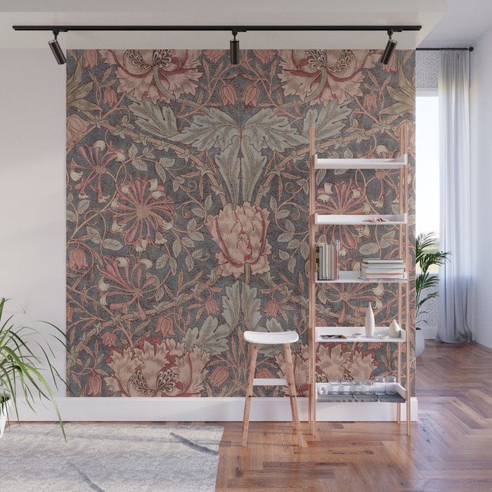 Honeysuckle Pink by William Morris Antique Vintage Victorian Jugendstil Art Nouveau Retro Pattern Wall Mural Gallery Image 1