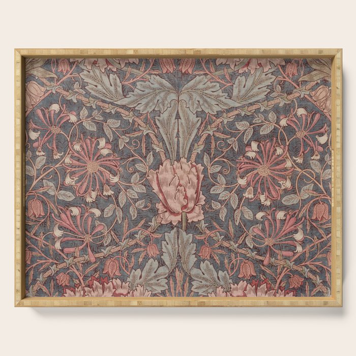 Honeysuckle Pink by William Morris Antique Vintage Victorian Jugendstil Art Nouveau Retro Pattern Serving Tray Gallery Image 1