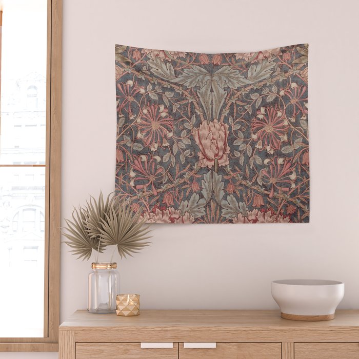 Honeysuckle Pink by William Morris Antique Vintage Victorian Jugendstil Art Nouveau Retro Pattern Wall Tapestry Gallery Image 2