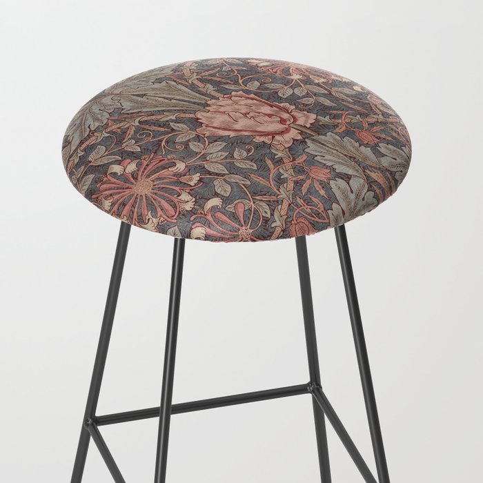 Honeysuckle Pink by William Morris Antique Vintage Victorian Jugendstil Art Nouveau Retro Pattern Stool Gallery Image 2