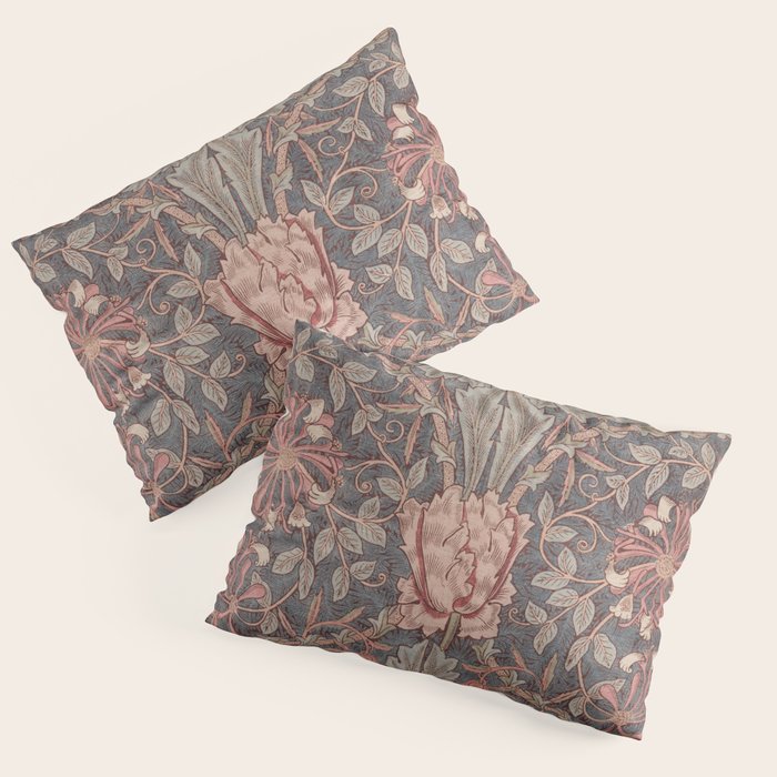 Honeysuckle Pink by William Morris Antique Vintage Victorian Jugendstil Art Nouveau Retro Pattern Pillow Sham Gallery Image 1