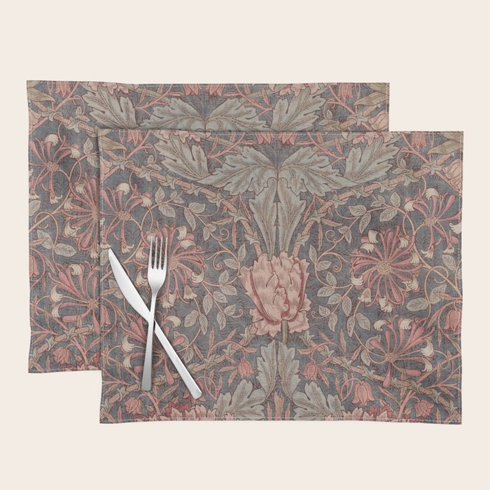 Honeysuckle Pink by William Morris Antique Vintage Victorian Jugendstil Art Nouveau Retro Pattern Placemat Gallery Image 1