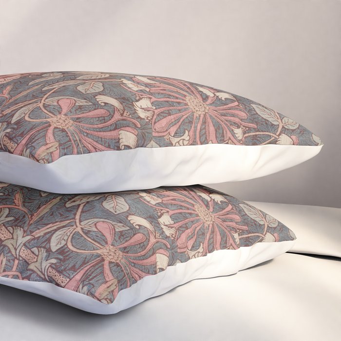 Honeysuckle Pink by William Morris Antique Vintage Victorian Jugendstil Art Nouveau Retro Pattern Pillow Sham Gallery Image 3