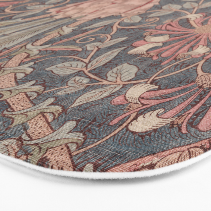 Honeysuckle Pink by William Morris Antique Vintage Victorian Jugendstil Art Nouveau Retro Pattern Bath Mat Gallery Image 3