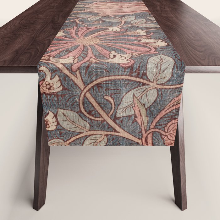 Honeysuckle Pink by William Morris Antique Vintage Victorian Jugendstil Art Nouveau Retro Pattern Table Runner Gallery Image 1