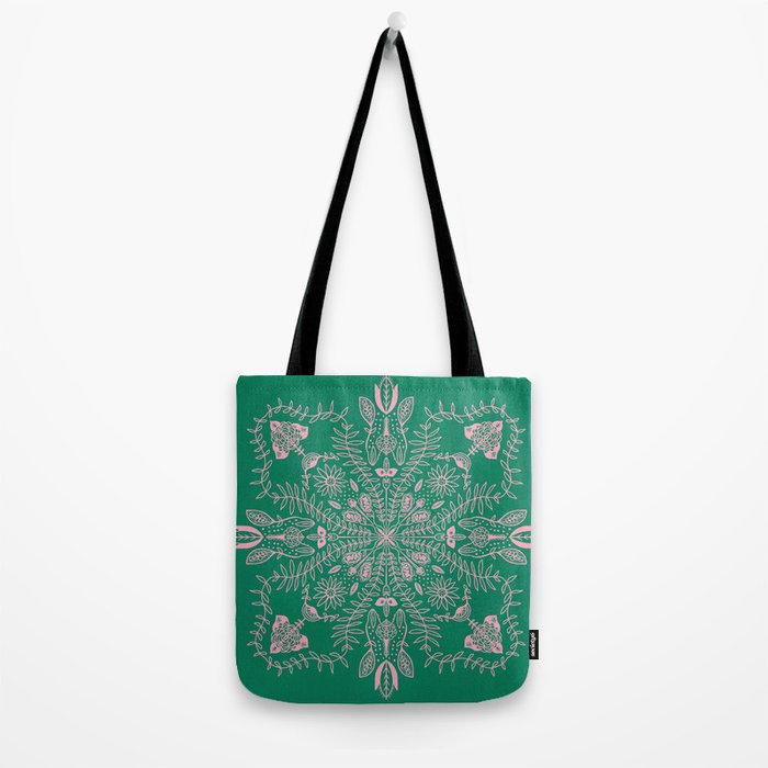 Flores, Emerald & Pink Tote Bag Gallery Image 2