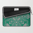 Flores, Emerald & Pink Laptop Sleeve Gallery Image 2