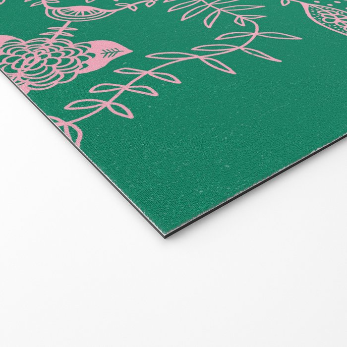 Flores, Emerald & Pink Welcome Mat Gallery Image 2