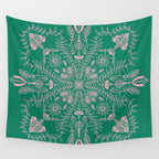 Flores, Emerald & Pink Wall Tapestry Gallery Image 4