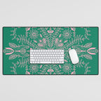 Flores, Emerald & Pink Desk Mat Gallery Image 1