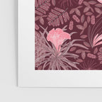 Forest Full of Wild Mushrooms in Burgundy & Peach Poster Gallery Image 3