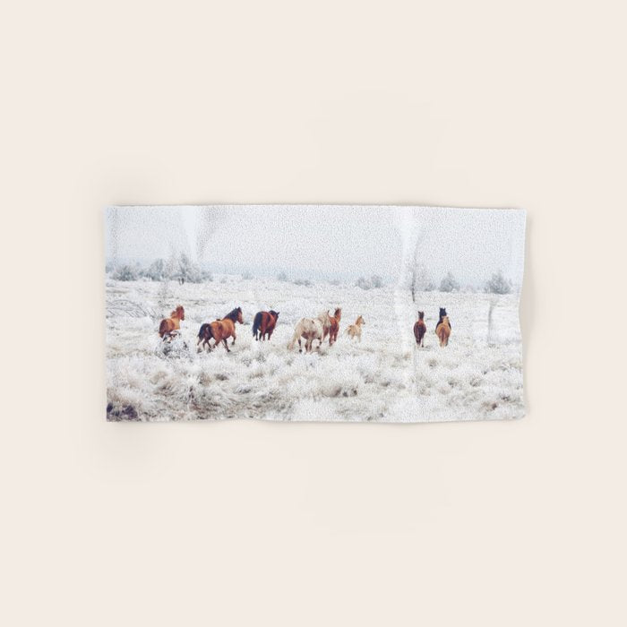 Winter Horses Bath Towel Gallery Image 1