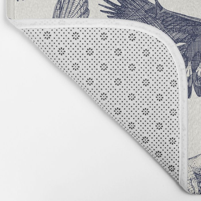 birds of prey blue Bath Mat Gallery Image 2